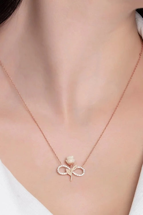 925 Sterling Silver Rose Gold Plated Necklace