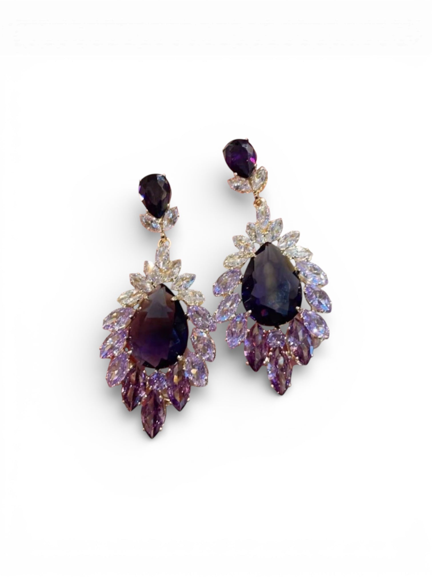 Vintage Purple Flower Earrings