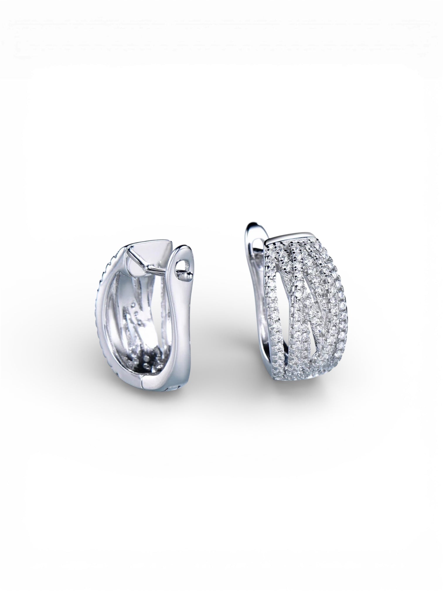 S925 Sterling Silver Gemstone Clip Earrings