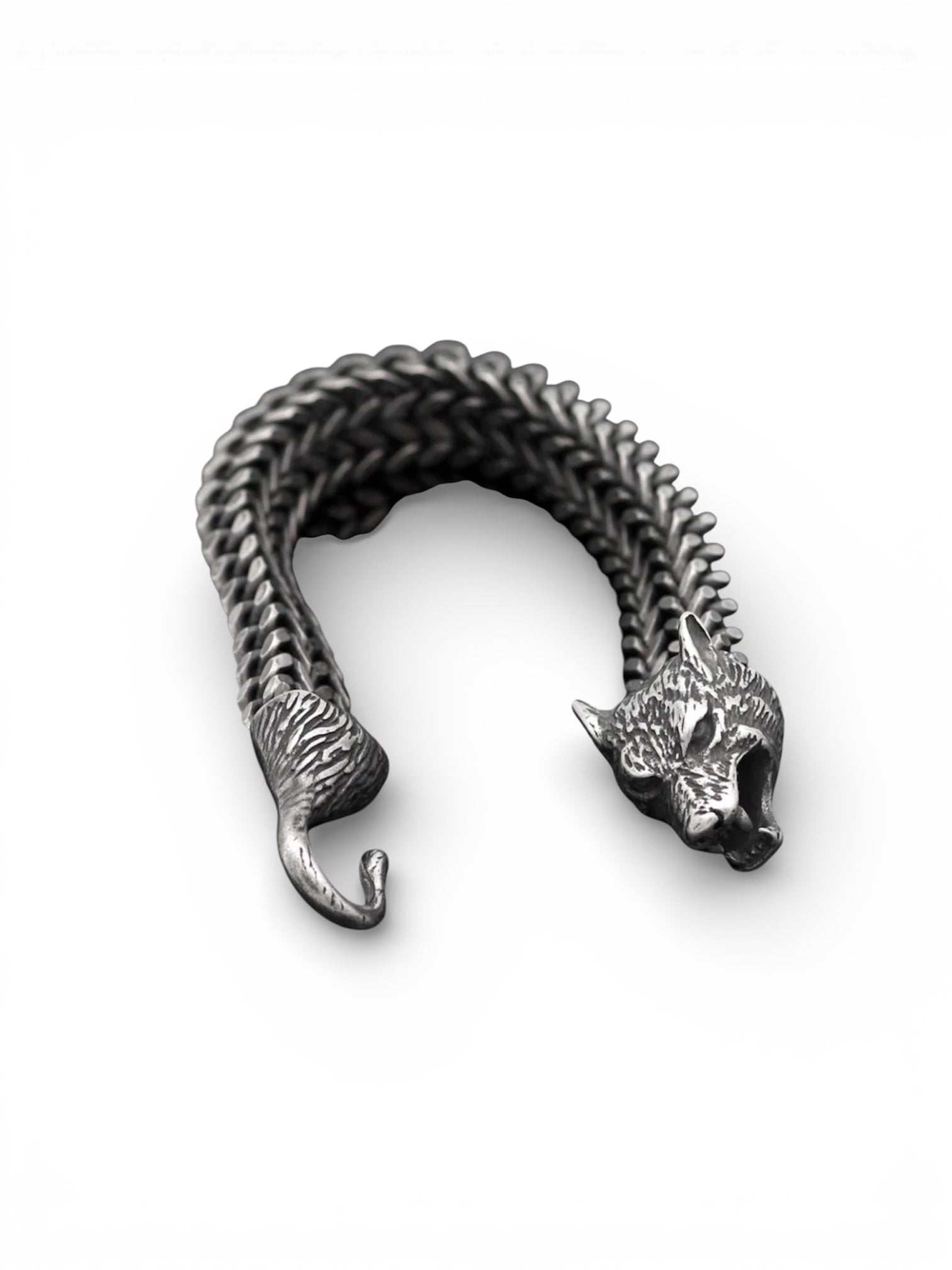 Stainless Steel Black Wolf Cuban Bracelet