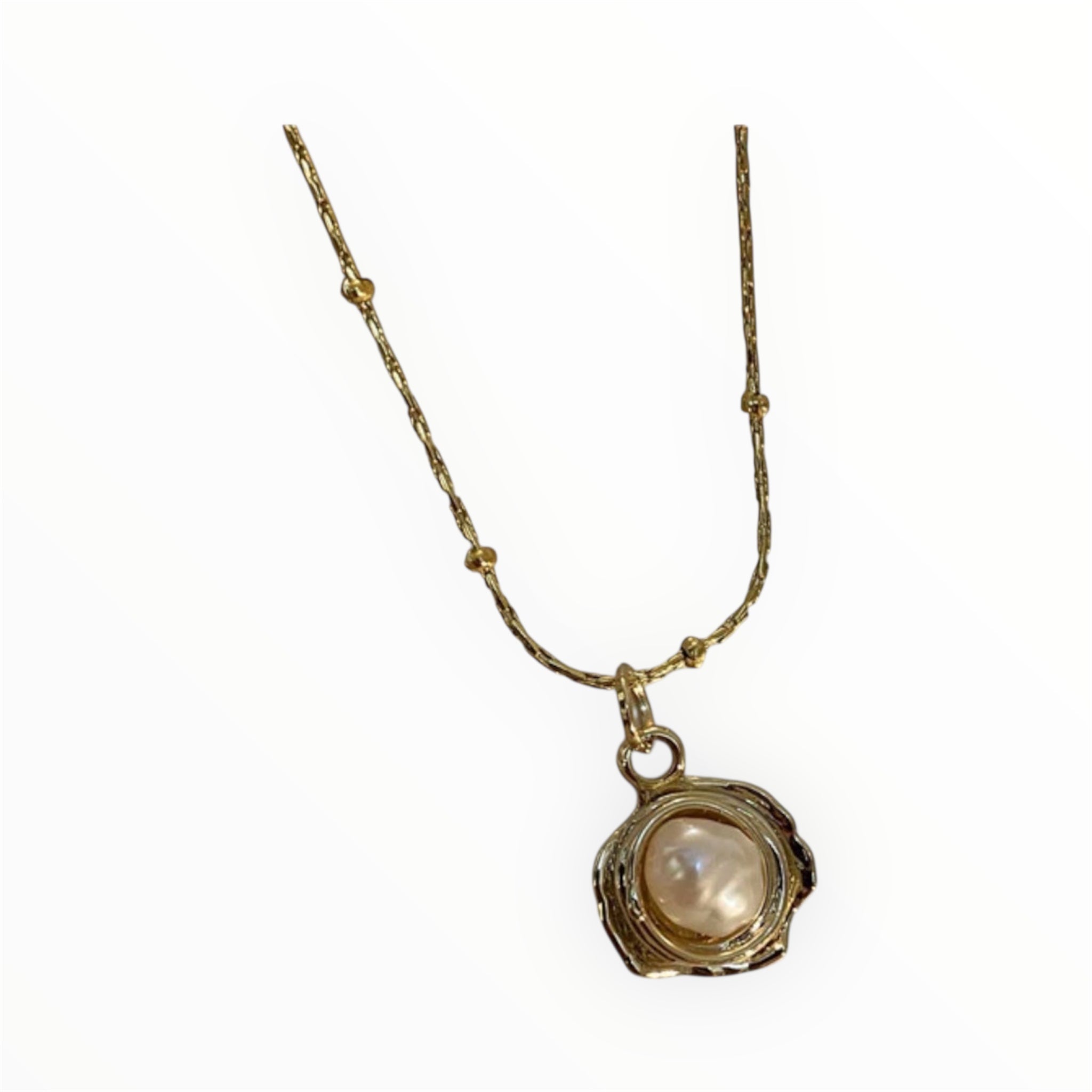 Titanium Steel  Freshwater Pearl Necklace