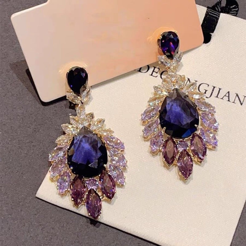 Vintage Purple Flower Earrings